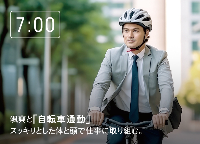 7:00 颯爽と「自転車通勤」
